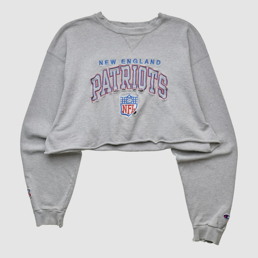 Fanatics New England Patriots Champion 90s Pullover Sweatshirt Heather Gray Vintage