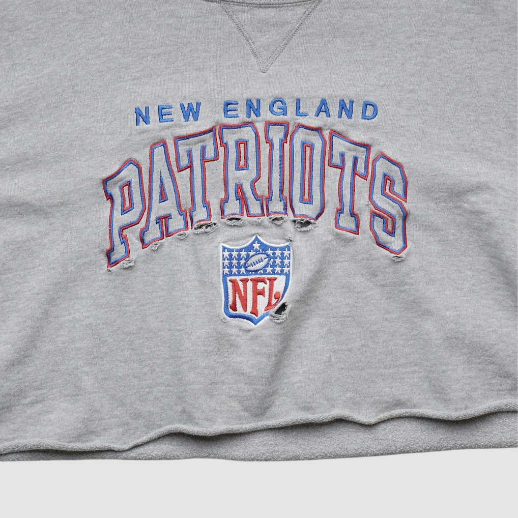 Fanatics New England Patriots Champion 90s Pullover Sweatshirt Heather Gray Vintage