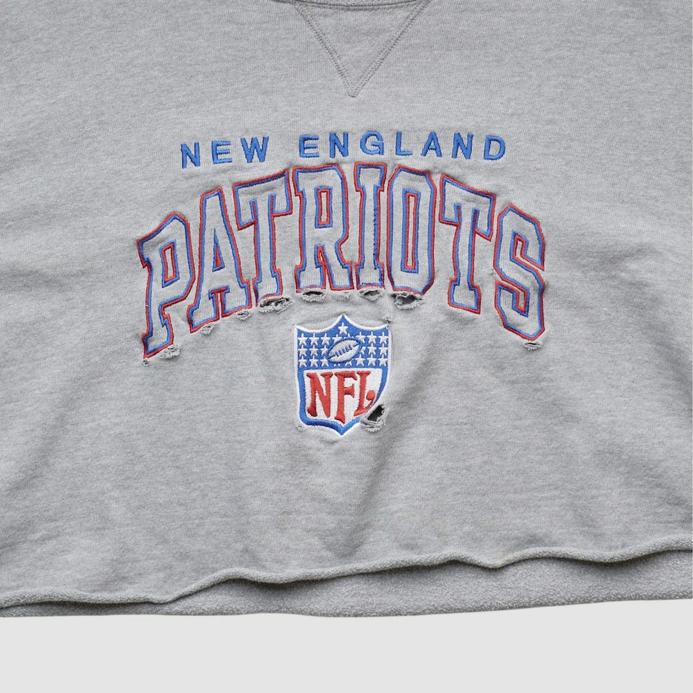 Fanatics New England Patriots Champion 90s Pullover Sweatshirt Heather Gray Vintage