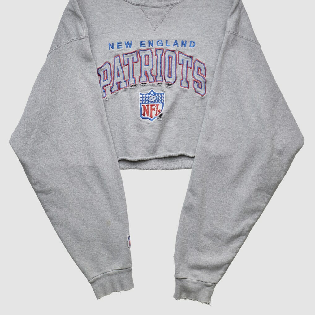 Fanatics New England Patriots Champion 90s Pullover Sweatshirt Heather Gray Vintage