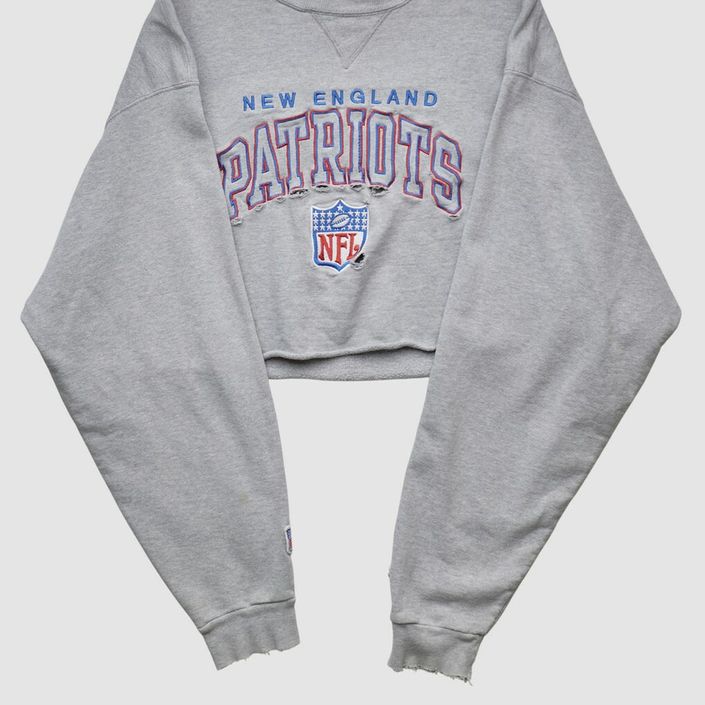 Fanatics New England Patriots Champion 90s Pullover Sweatshirt Heather Gray Vintage