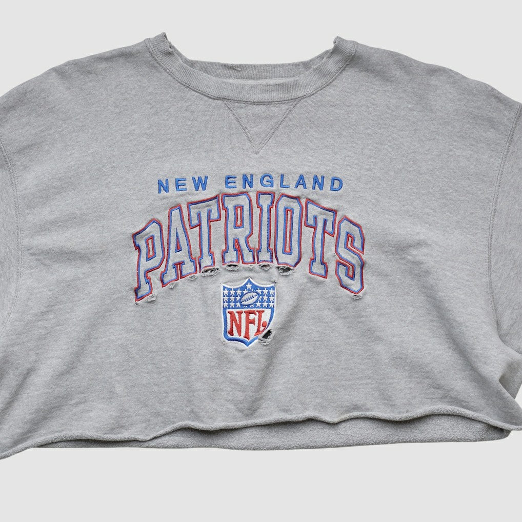 Fanatics New England Patriots Champion 90s Pullover Sweatshirt Heather Gray Vintage