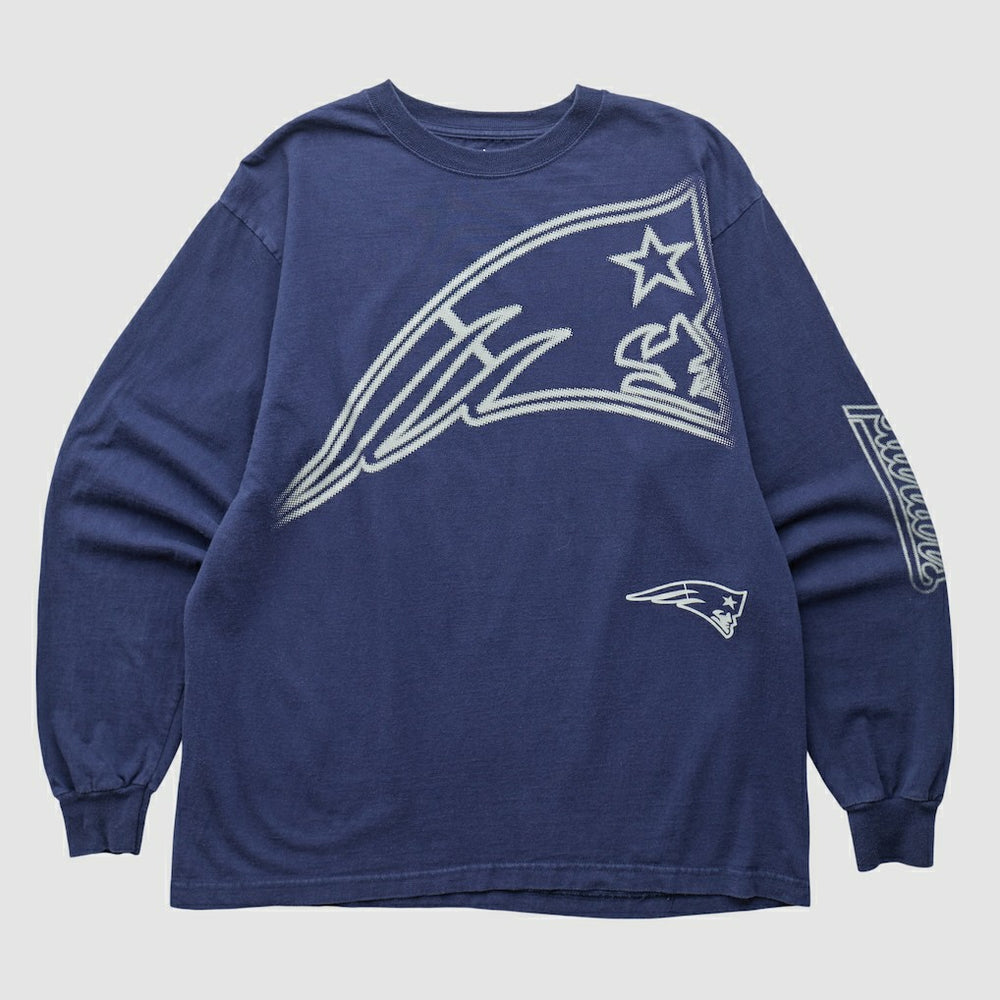 Fanatics New England Patriots Reebok 2000s Long Sleeve T-shirt Navy Vintage