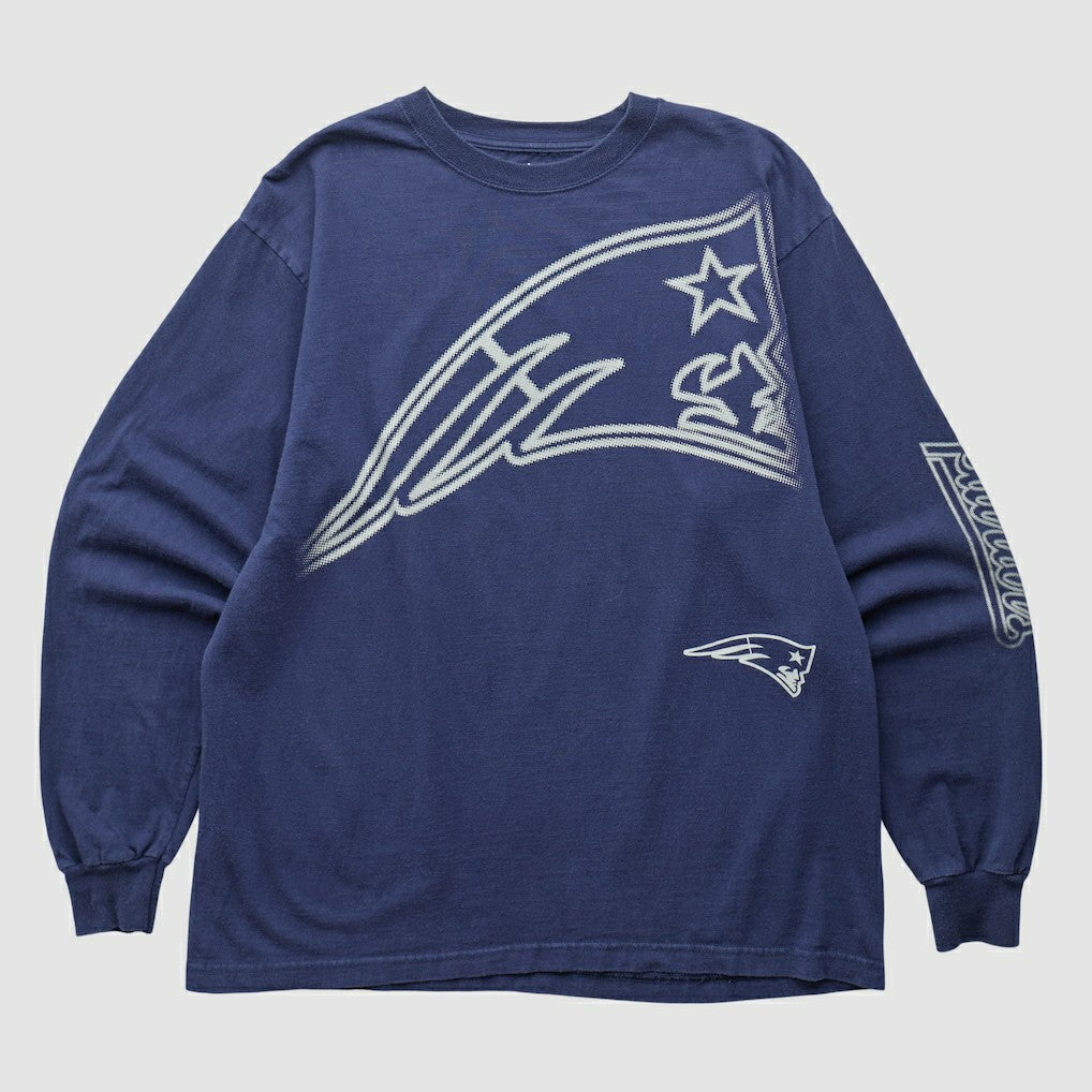 Fanatics New England Patriots Reebok 2000s Long Sleeve T-shirt Navy Vintage