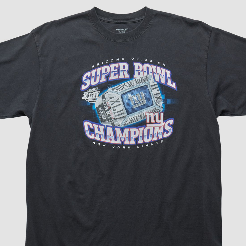 Fanatics New York Giants Reebok 2008 T-shirt Black Vintage
