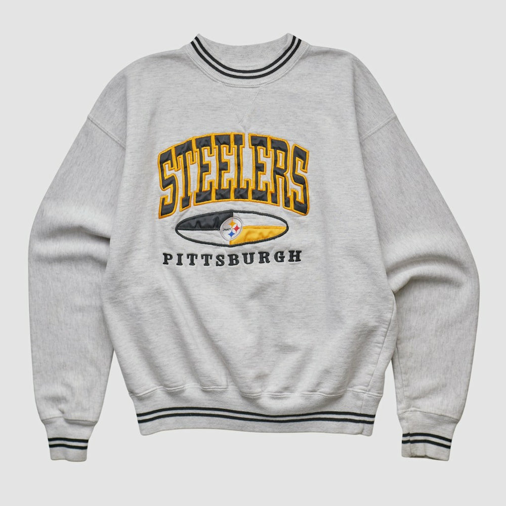 Fanatics Pittsburgh Steelers LEGENDS 90s Pullover Sweatshirt Heather Gray Vintage
