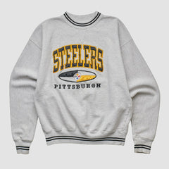 Fanatics Pittsburgh Steelers LEGENDS 90s Pullover Sweatshirt Heather Gray Vintage