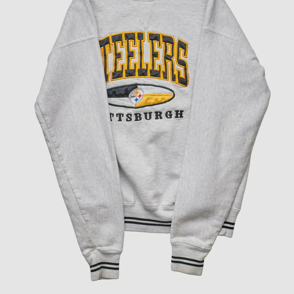 Fanatics Pittsburgh Steelers LEGENDS 90s Pullover Sweatshirt Heather Gray Vintage