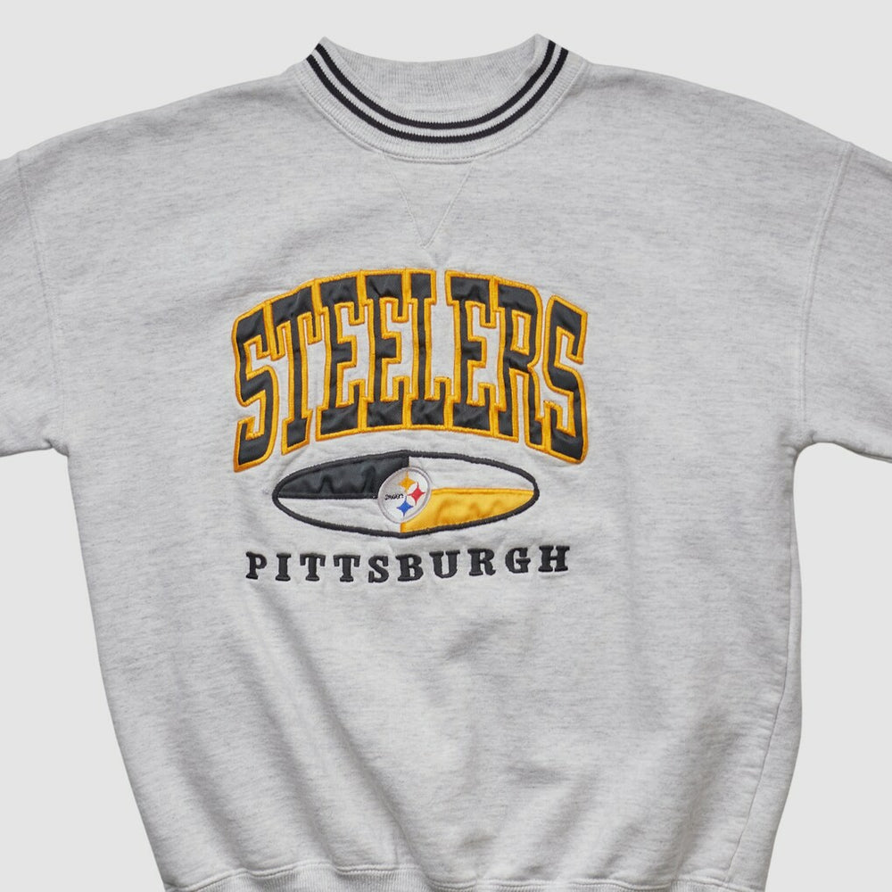 Fanatics Pittsburgh Steelers LEGENDS 90s Pullover Sweatshirt Heather Gray Vintage