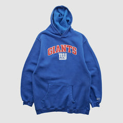 Fanatics New York Giants Reebok 2000s Hooded Pullover Sweatshirt Blue Vintage