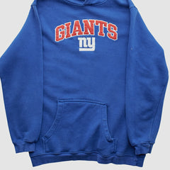 Fanatics New York Giants Reebok 2000s Hooded Pullover Sweatshirt Blue Vintage