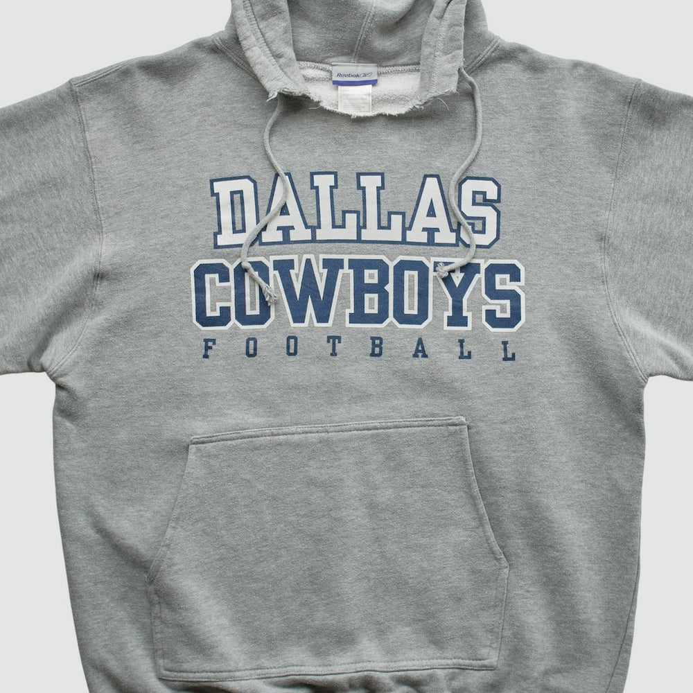 Fanatics Dallas Cowboys Reebok 2000s Hooded Pullover Sweatshirt Heather Gray Vintage