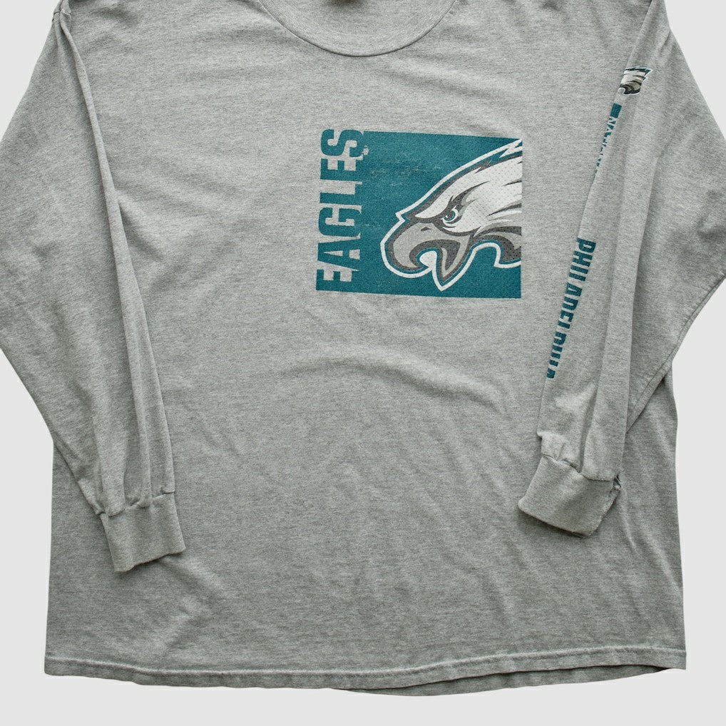Fanatics Philadelphia Eagles NFL 2000s Long Sleeve T-shirt Heather Gray Vintage