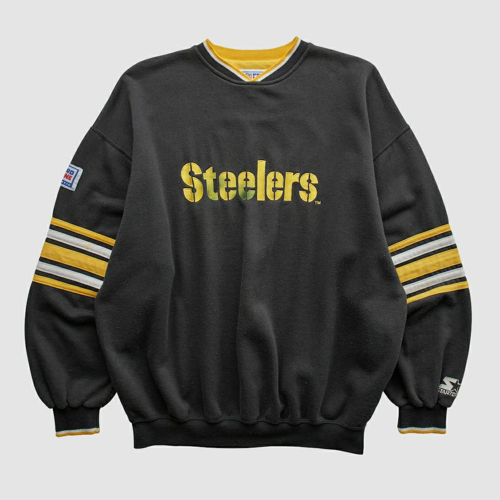 Fanatics Pittsburgh Steelers Starter 90s Pullover Sweatshirt Black Vintage