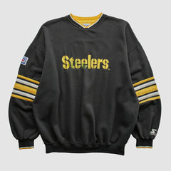 Fanatics Pittsburgh Steelers Starter 90s Pullover Sweatshirt Black Vintage