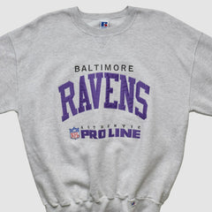 Fanatics Baltimore Ravens Russell 90s Sweatshirt Heather Gray Vintage
