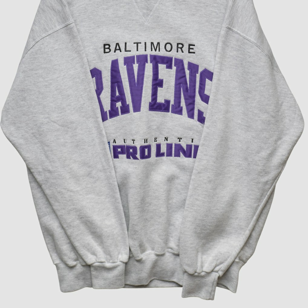 Fanatics Baltimore Ravens Russell 90s Sweatshirt Heather Gray Vintage