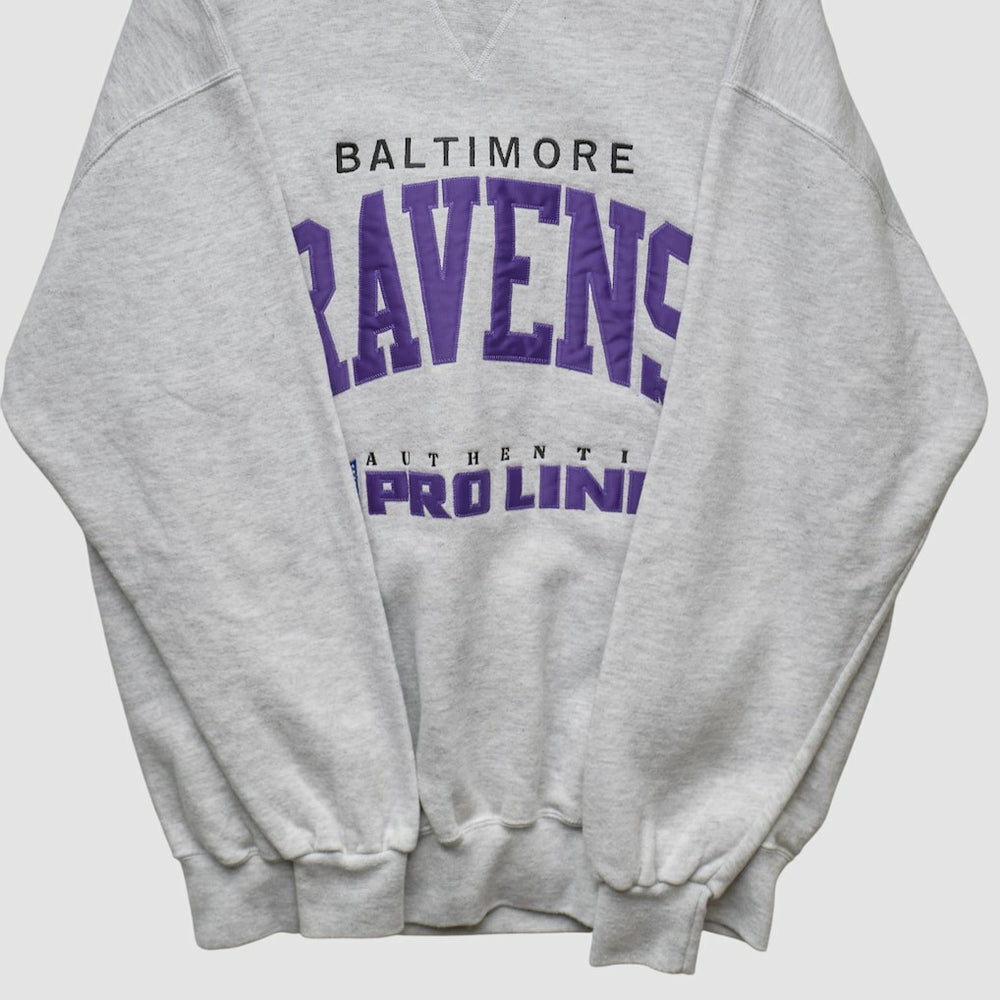 Fanatics Baltimore Ravens Russell 90s Sweatshirt Heather Gray Vintage