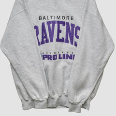 Fanatics Baltimore Ravens Russell 90s Sweatshirt Heather Gray Vintage