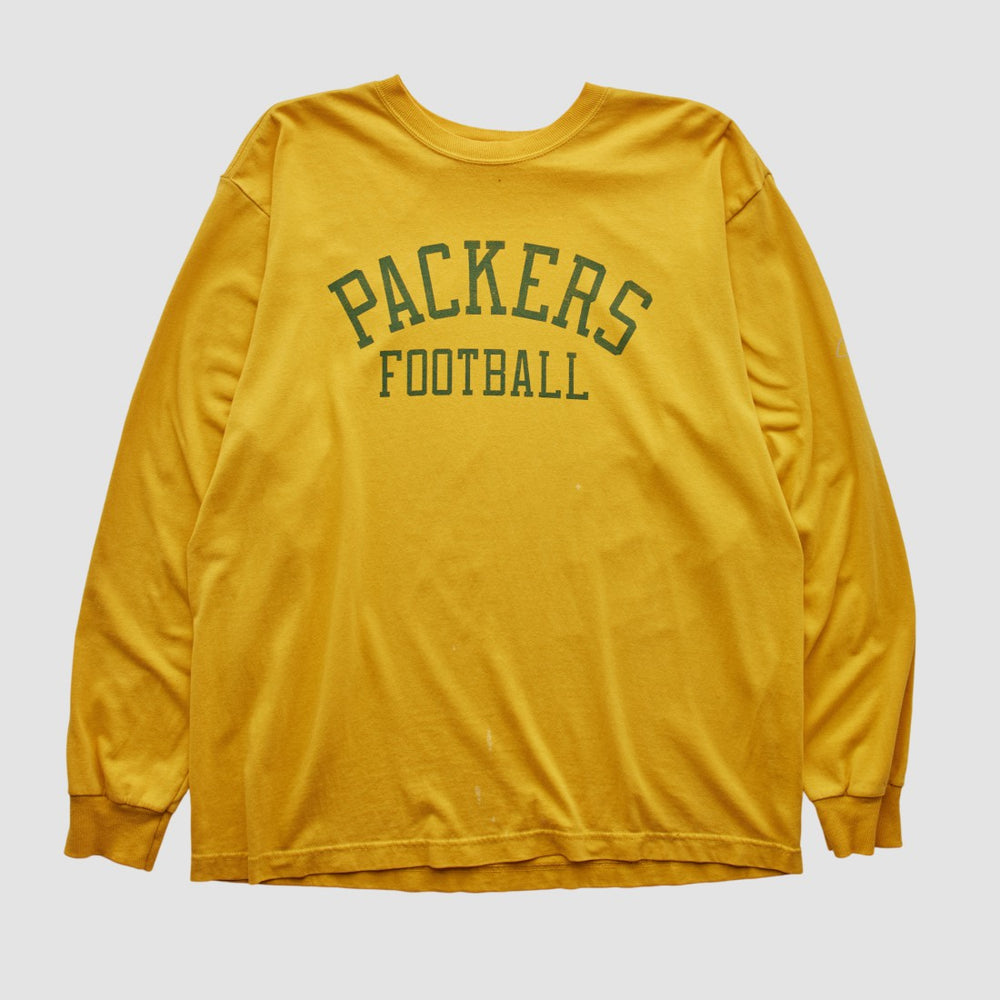 Fanatics Green Bay Packers Reebok 2000s Long Sleeve T-shirt Yellow Vintage