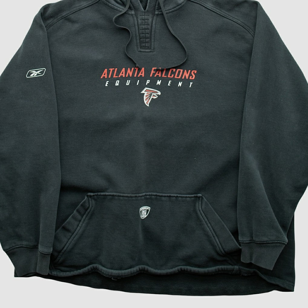 Fanatics Atlanta Falcons Reebok 2000s Hooded Pullover Sweatshirt Black Vintage
