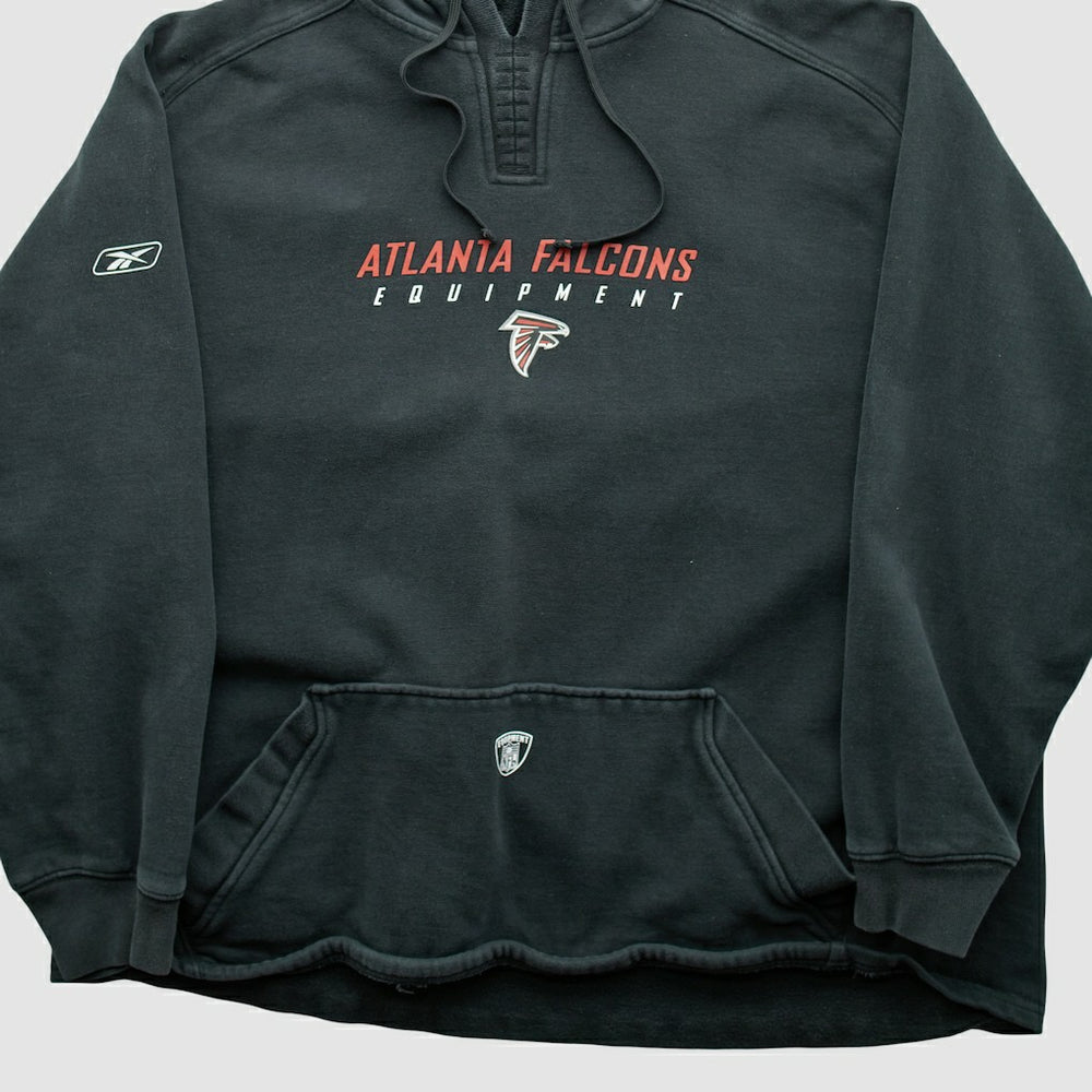 Fanatics Atlanta Falcons Reebok 2000s Hooded Pullover Sweatshirt Black Vintage