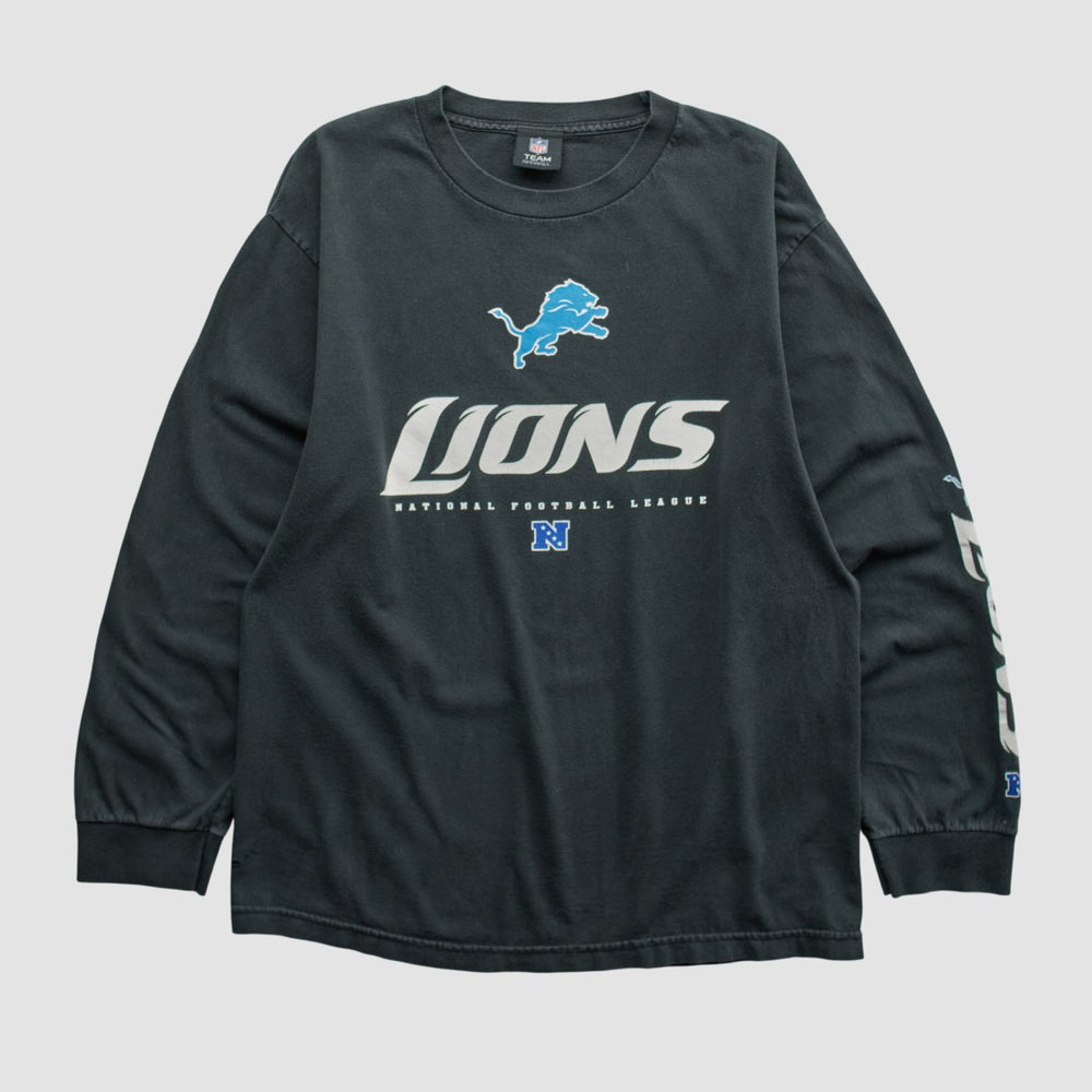 Fanatics Detroit Lions NFL 2010s Long Sleeve T-shirt Black Vintage