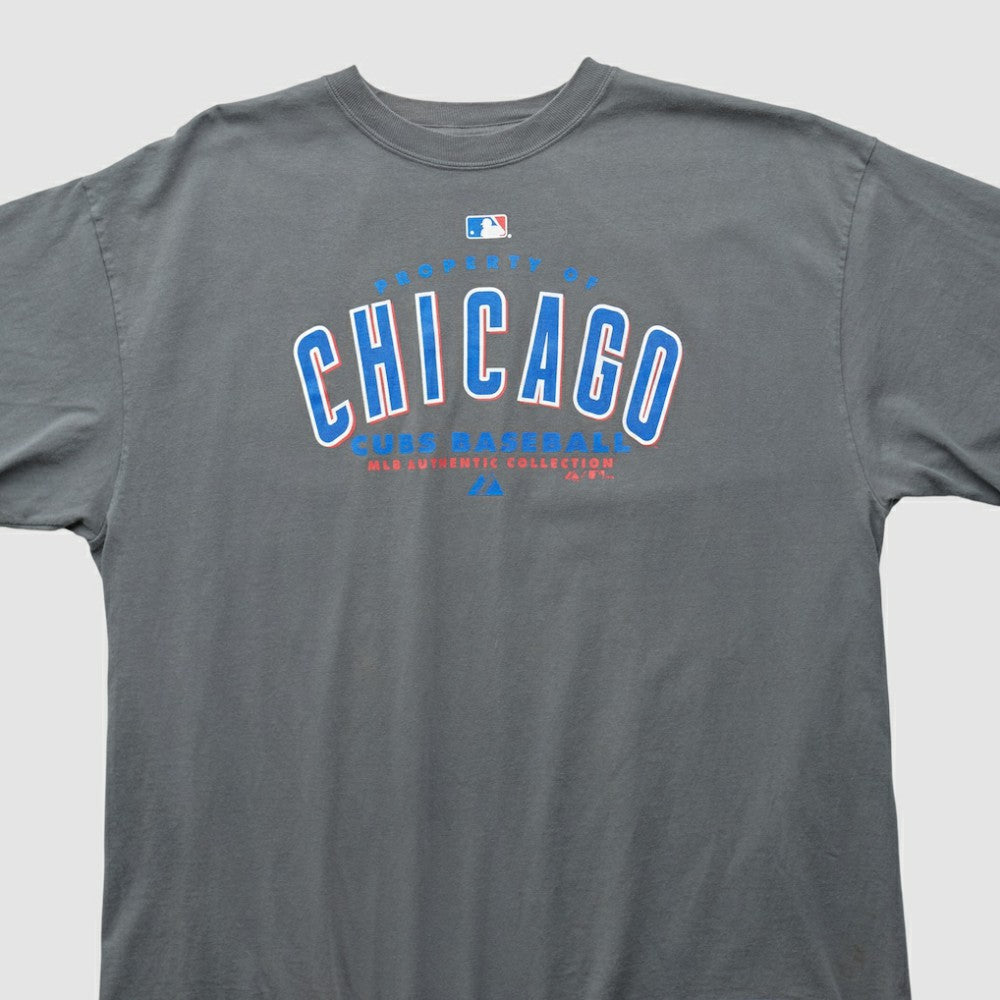 Chicago Cubs Majestic 2000s T-shirt - Gray - XVintage - Fanatics Discount