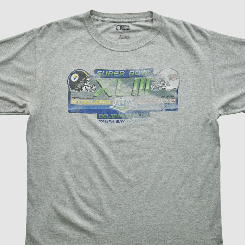 Fanatics Super Bowl XLIII NFL 2009 T-shirt Heather Gray Vintage