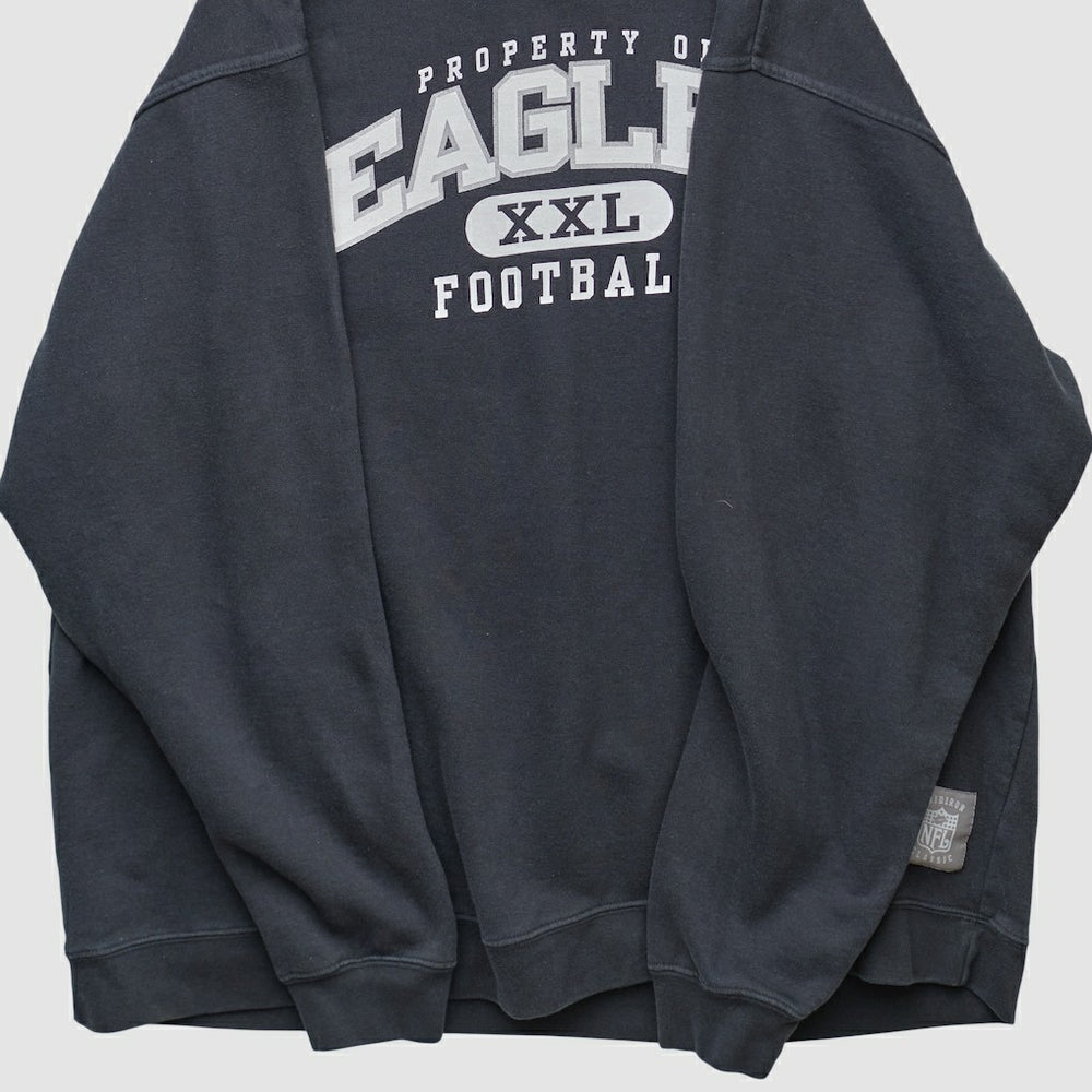 Fanatics Philadelphia Eagles Reebok 2000s Pullover Sweatshirt Black Vintage