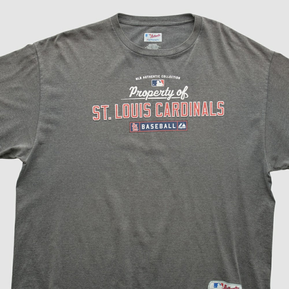 St. Louis Cardinals Majestic 2000s T-shirt - Charcoal - 2XVintage - Fanatics Discount