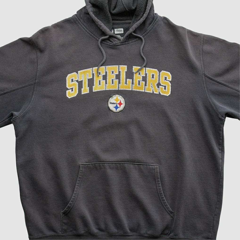 Fanatics Pittsburgh Steelers NFL 2010s Hooded Pullover Sweatshirt Black Vintage