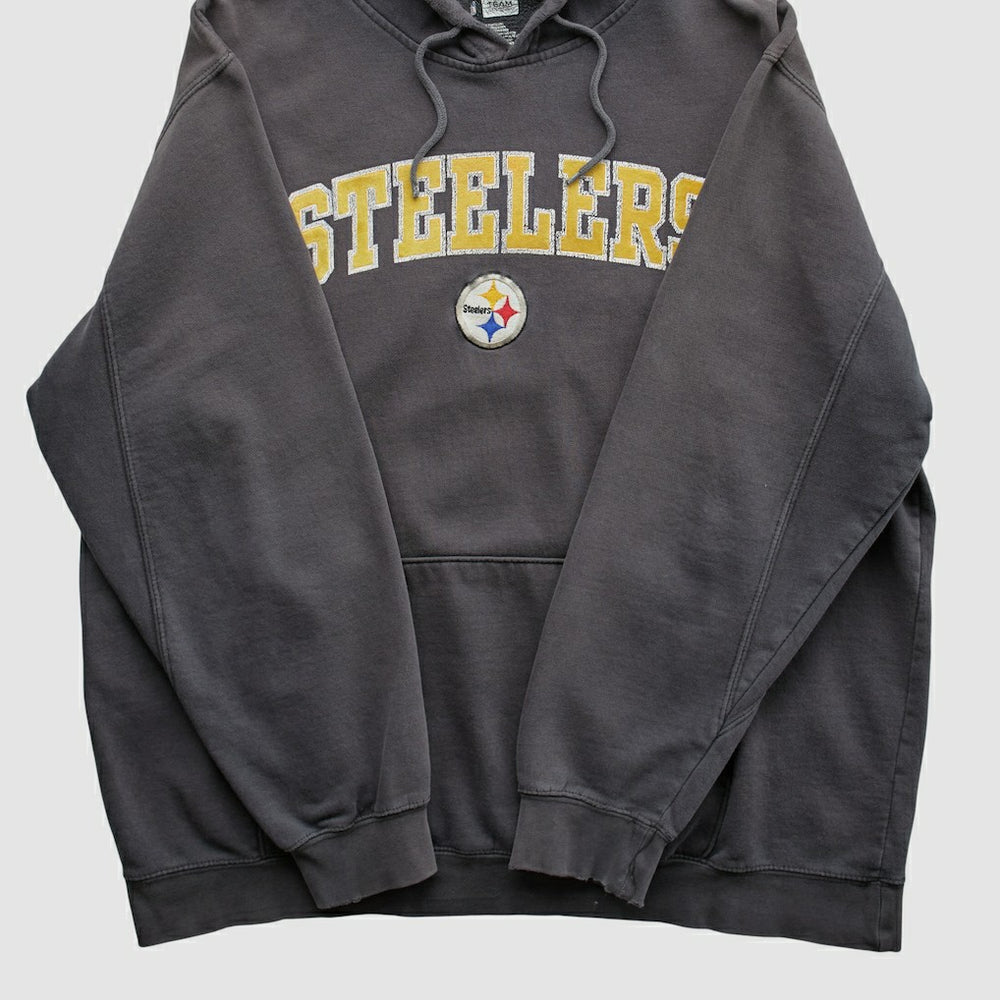 Fanatics Pittsburgh Steelers NFL 2010s Hooded Pullover Sweatshirt Black Vintage