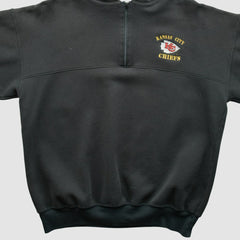 Fanatics Kansas City Chiefs Dodger 90s Hooded 1/4 Zip Sweatshirt Black Vintage