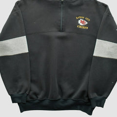 Fanatics Kansas City Chiefs Dodger 90s Hooded 1/4 Zip Sweatshirt Black Vintage