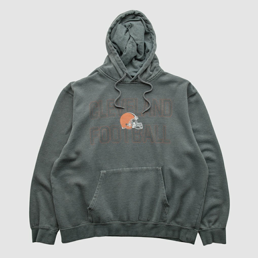 Fanatics Cleveland Browns Majestic 2010s Hooded Pullover Sweatshirt Gray Vintage