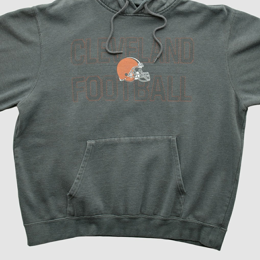 Fanatics Cleveland Browns Majestic 2010s Hooded Pullover Sweatshirt Gray Vintage