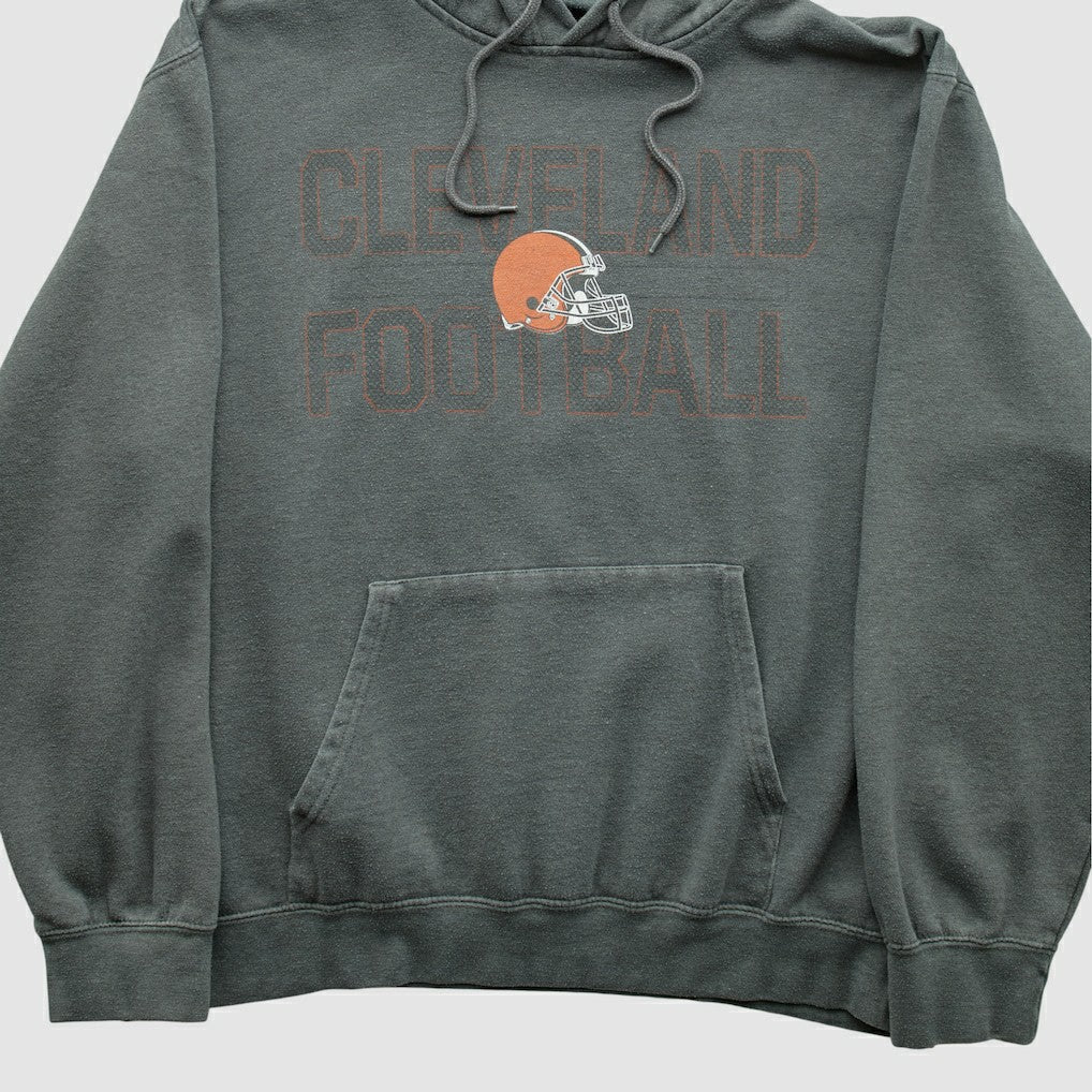 Fanatics Cleveland Browns Majestic 2010s Hooded Pullover Sweatshirt Gray Vintage