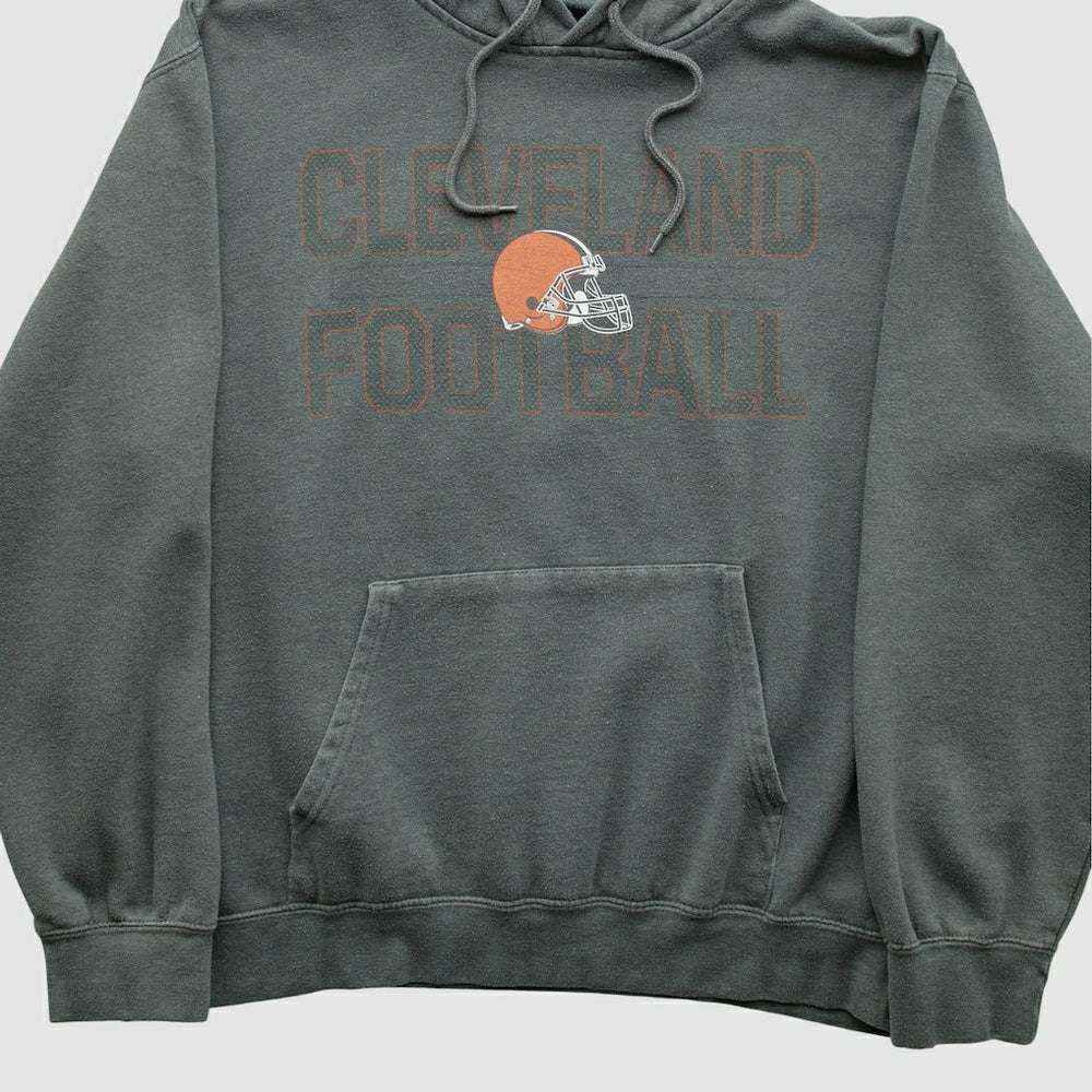 Fanatics Cleveland Browns Majestic 2010s Hooded Pullover Sweatshirt Gray Vintage