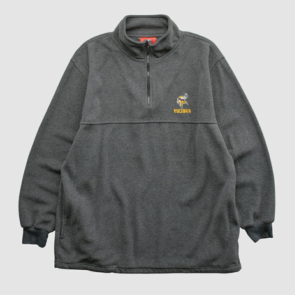 Fanatics Minnesota Vikings NFL 2000s 1/4 Zip Sweatshirt Dark Heather Gray Vintage