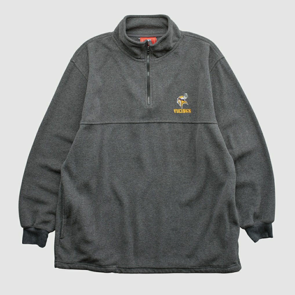 Fanatics Minnesota Vikings NFL 2000s 1/4 Zip Sweatshirt Dark Heather Gray Vintage