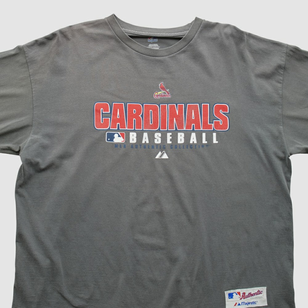 St. Louis Cardinals Majestic 2000s Long Sleeve T-shirt - Gray - 2XVintage - Fanatics on Sale