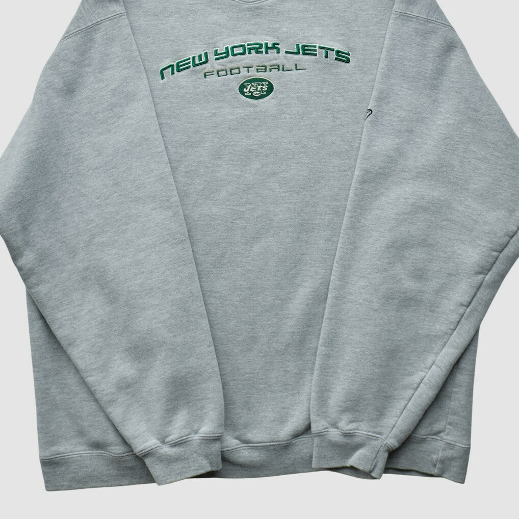 Fanatics New York Jets Reebok 2000s Pullover Sweatshirt Heather Gray Vintage