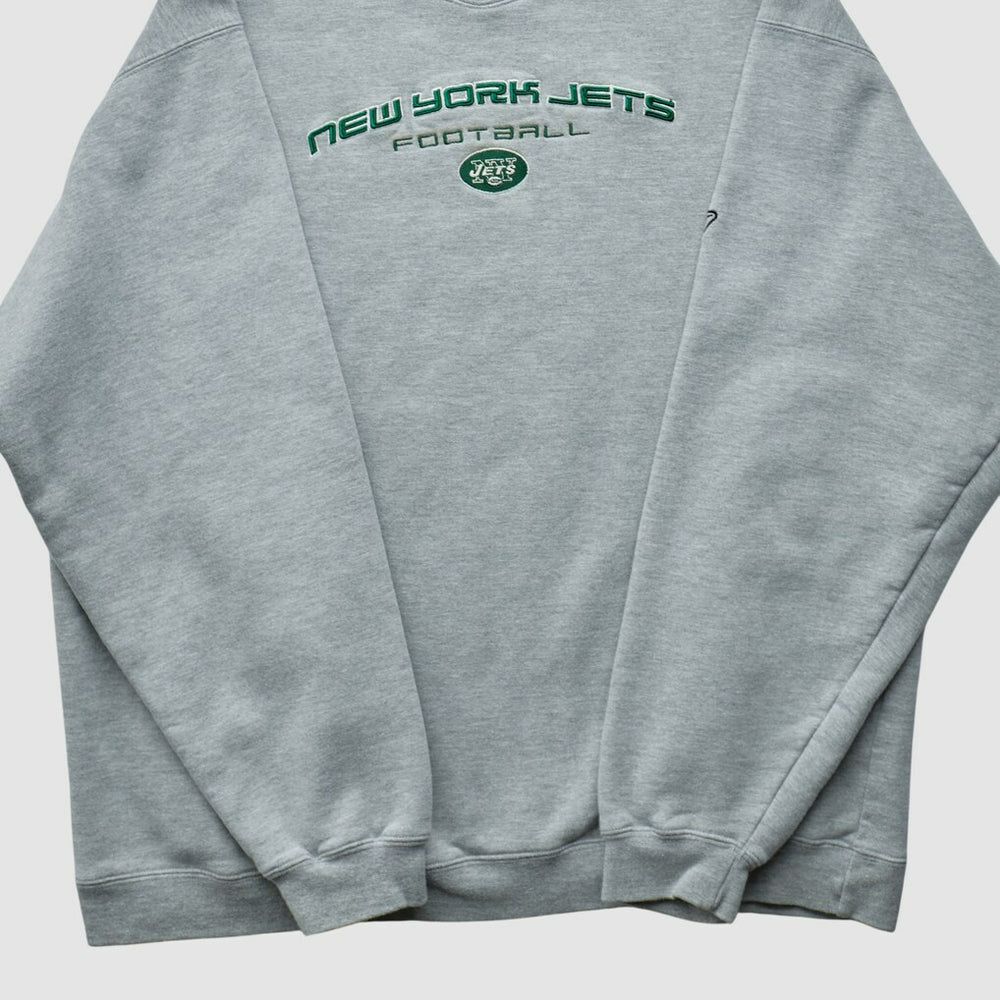 Fanatics New York Jets Reebok 2000s Pullover Sweatshirt Heather Gray Vintage