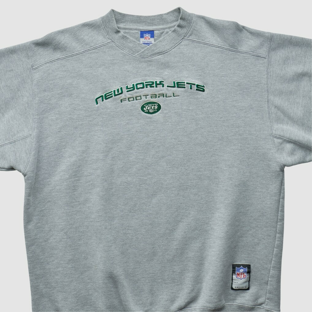 Fanatics New York Jets Reebok 2000s Pullover Sweatshirt Heather Gray Vintage