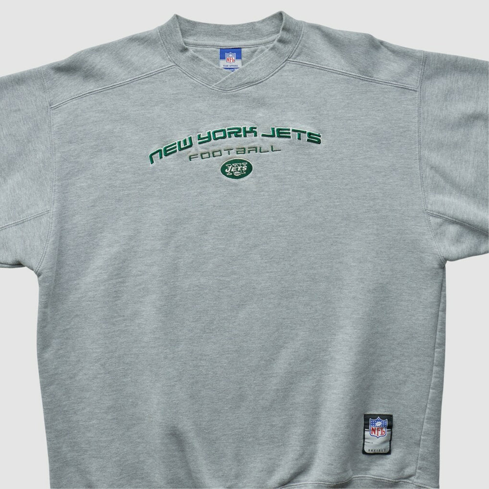 Fanatics New York Jets Reebok 2000s Pullover Sweatshirt Heather Gray Vintage