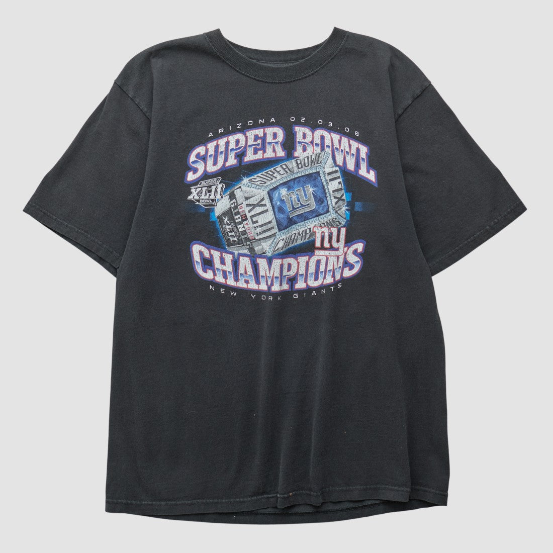 Fanatics New York Giants Reebok 2008 T-shirt Black Vintage