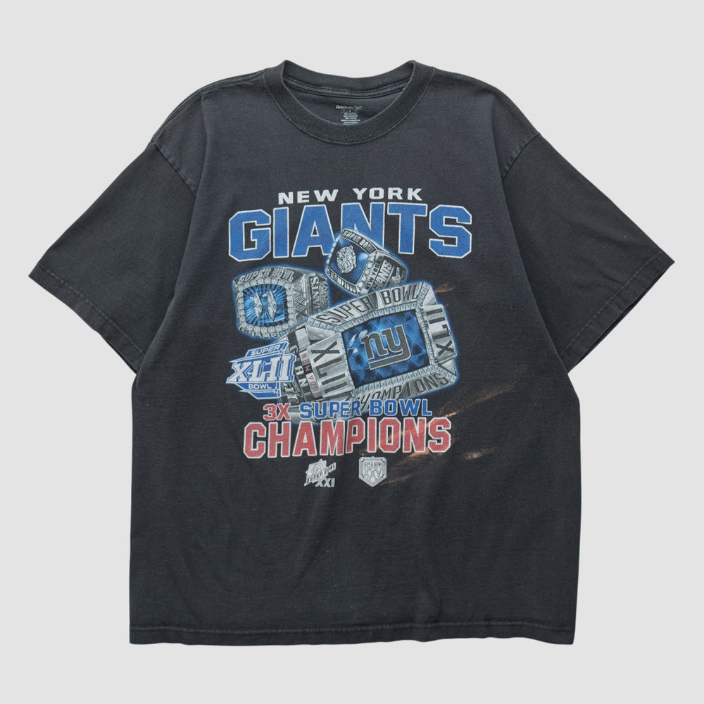 Fanatics New York Giants Reebok 2008 T-shirt Black Vintage
