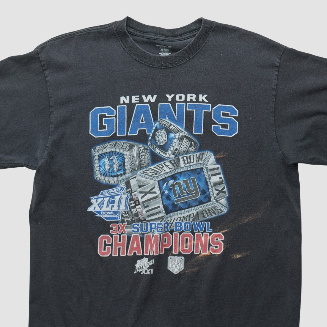 Fanatics New York Giants Reebok 2008 T-shirt Black Vintage