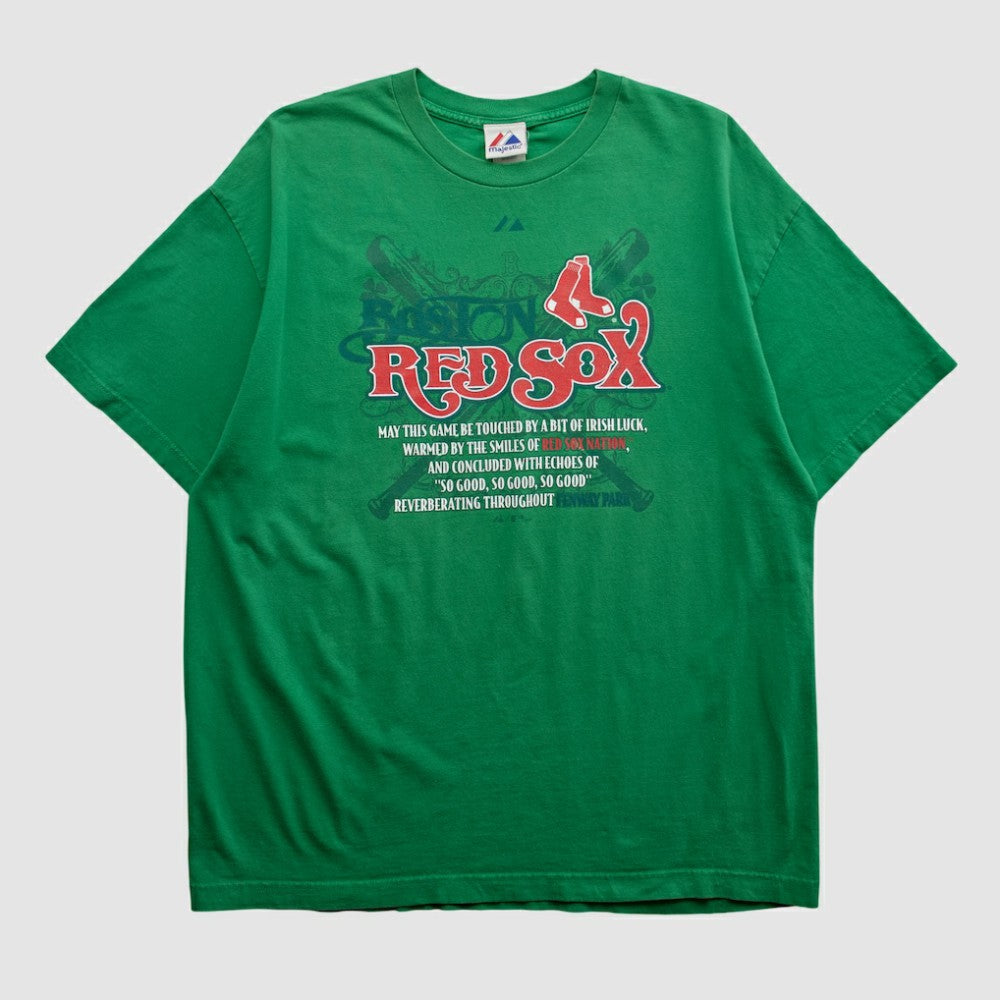 Boston Red Sox Majestic 2000s T-shirt - Green - XVintage - Fanatics Discount